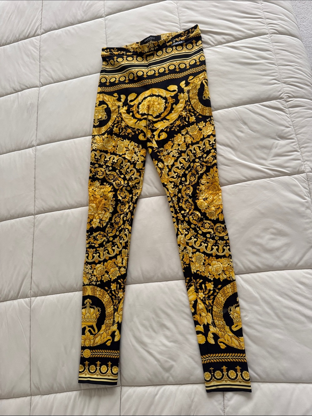 Versace Black & Gold Baroque Leggings